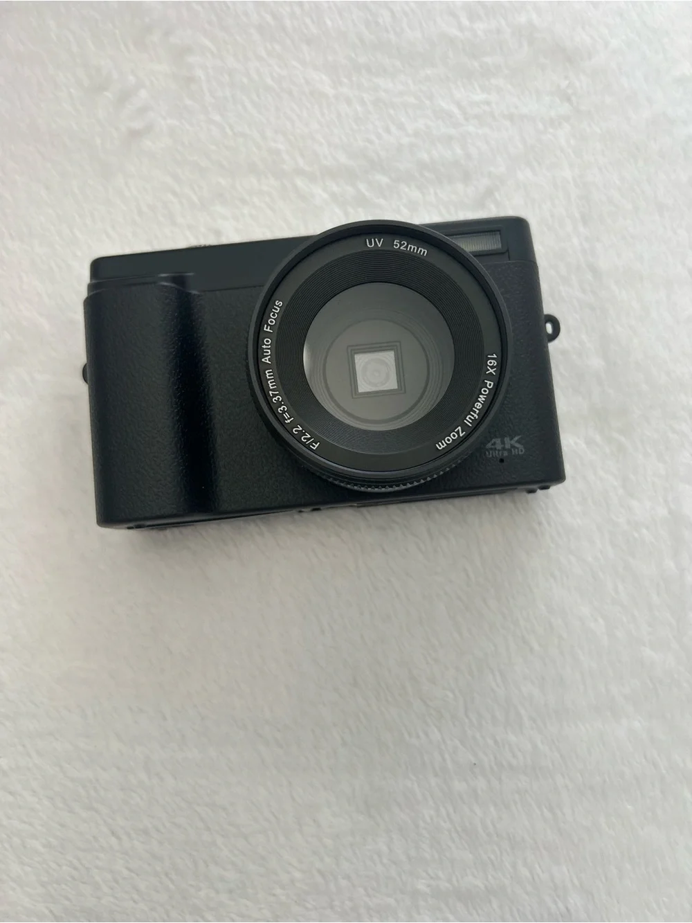 4K Ultra HD Black Digital Camera with Flip LCD